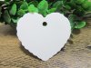 100 White Heart Shape Blank Gift Tag Label Wedding Bomboniere