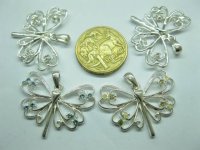 50 Metal Dragonfly Pendants Jewelery Finding