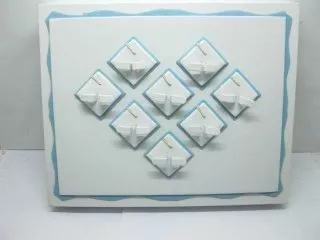1Pc Light Blue Edged Earring & Pendant Display Case
