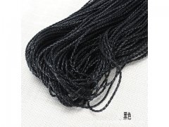50m Black Round Bolo Braided Leather Cord String DIY Craft Jewel
