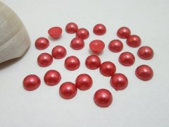 1000Pcs 10mm Red Semi-Circle Simulated Pearl Bead Flatback 1000Pcs 10mm Red Semi-Circle Simulated Pearl Bead Flatback