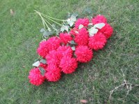 6Pcs Red Chrysanthemum Artificial Flower Wedding Bouquet Party