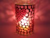 10X Fuschia Red Heart Glass Tea Light Holder Wedding Favor