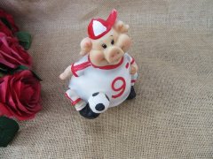5Pcs Piggie Playing Football Ornament Figurine Desktop Home