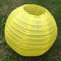 12Pcs New Plain Yellow Round Paper Lantern Wedding Favor 25cm