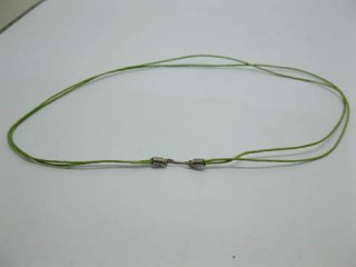 95 Green 2-String Waxen Strings For Necklace Nickel Clasp
