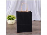 48 Bulk Kraft Paper Gift Carry Shopping Bag 27x21x11cm Black