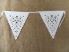 10Pcs White Heart Dove Flags Bunting Banner Garland Party Weddin