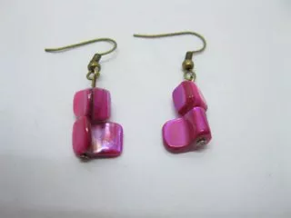 60pairs Deep Pink Irregular Sea Shell Earrings