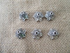 100Pcs Alloy Zinc Antique Flower Beads Cap Jewelry Finding