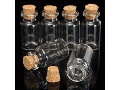 300Sets Empty Glass Storage/Display Bottle/Jar with Cork 10ml