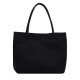 1Pc Simple Black Hemp Handbag Tote Shoulder Bag Women's Bag