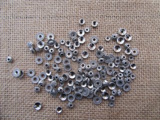 400Grams Antique Silver Alloy Metal Round Spacer Beads Assorted