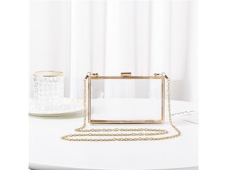 1Pc Acrylic Bridal Transparent Clear Women Clutch Purse Bag