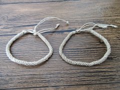 36X Handmade Hemp Knitted Drawstring Unfinished Bracelets 5mm - 36X Handmade Hemp Knitted Drawstring Unfinished Bracelets 5mm -