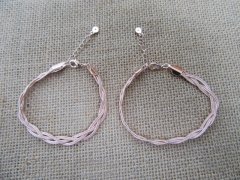12Pcs Fashion Rose Golden Color Knitted Chain Bracelet 22cm long