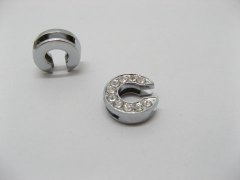 10 Fashion Rhinestone Letter "C" Beads Collar Charms
