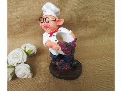 1Pc Pig Chef Statue Figures Decoration Room Display