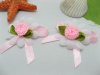 100 Pink Hand Craft Satin Ribbon Flower Embellishments