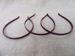 1Pc Dark Purple Hair Band Headband with Satin Cover 7mm Wide
