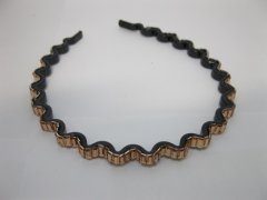 1Pc Waved Hairband Hair Bands with Rhinestone Golden