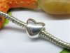 10 Silver Plated Heart Thread European Beads ac-sp529
