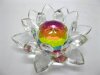 1Pc Stunning Colourful Crystal Lotus Flower Art Decor 12.8x5.2cm