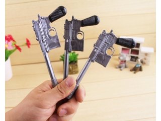 12X CrossFire Gun Shape Black Gel Ink Pen 0.5mm
