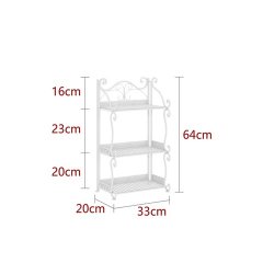 3-Layer White Flower Plant Pots Stand Shelf Shoe Rack Sundries