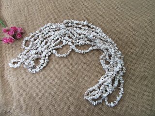 (image for) 5Strings Loose Gemstone White Turquoise Chip Beads Jewelry Makin