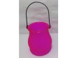 10Pcs Fuschia Frosted Hanging Glass Tea Light Holder Wedding (image for) 10Pcs Fuschia Frosted Hanging Glass Tea Light Holder Wedding