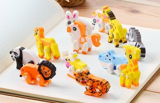 36Pcs Lovely Animals Shaped Erasers Assorted