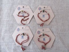 (image for) 12Pcs Leather Drawstring Tribe Bracelets with Tiger Eye Bead