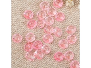 500g (2600Pcs) Rondelle Faceted Arylic Loose Bead 8mm Pink (image for) 500g (2600Pcs) Rondelle Faceted Arylic Loose Bead 8mm Pink