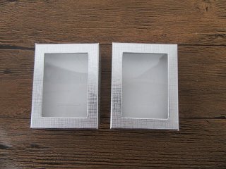 12 Silver Windowed Gift Case for Necklace Earring & Ring 9x7cm