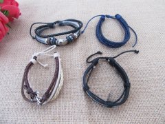 (image for) 12Pcs Leatherette Drawstring Bracelets Assorted