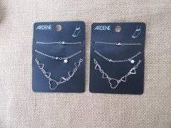(image for) 6Sheet x 3Pcs Fashion Beautiful Thin Anklets Assorted
