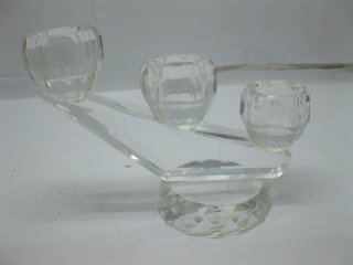 2Sets Clear Lead Crystal Candle Holder - 3 Heads