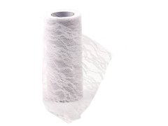 (image for) 2Roll X 10Yds White Lace Tulle Roll Spool DIY Wedding