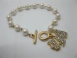 12 Elegant Pearl Bead Bracelet with Shiny Pendant (image for) 12 Elegant Pearl Bead Bracelet with Shiny Pendant