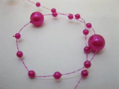 (image for) 1Roll X 60Meter Fuschia Beaded Garland for Wedding Craft Dia.8mm