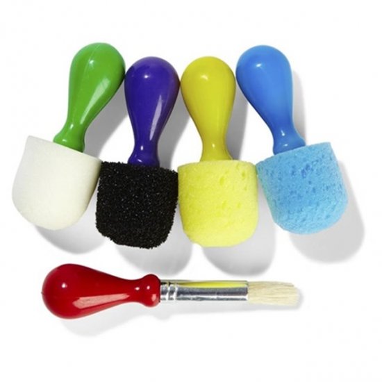 8Packs x 5pcs Sponge Textured Brushes Painting Brush Assorted - Click Image to Close