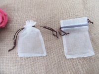 50Pcs White Drawstring Jewelry Gift Pouches 12x8cm