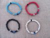 12Pcs Elastic Blue Eye Gemstone Beaded Bracelets Mixed