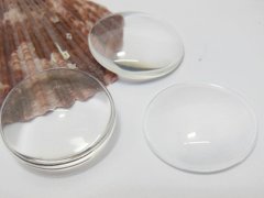 25Pcs Clear Round Glass Magnifying Cabochon Tiles 40mm Beads
