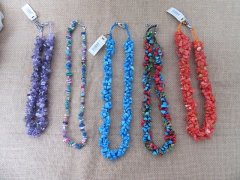 (image for) 5Pcs Gemstone Crashed Stone Beads Chips Necklaces Fashion Jewell