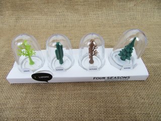 1Set 4-Seasons Clear Display Dome Cover with White Base