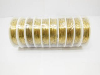 10 Rolls X 10Meters Copper Line Tiger Tail Wire 0.5mm Golden
