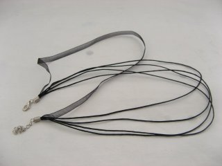 100 Black Multi-stranded Waxen & Ribbon for necklace