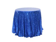 (image for) 1Pc Loyal Blue Sequin Table Cloth Cover Backdrop Wedding Party 120x240cm